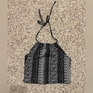 Forever 21 Small Black and White Paisley Tank